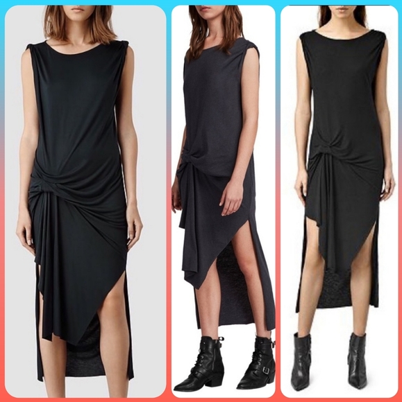All Saints Dresses & Skirts - ALL SAINTS RIVIERA TAVI ASYMMETRICAL KNOT DRESS